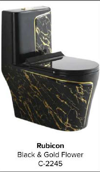 R/S TOILET SET RUBICON BLACK & GOLD