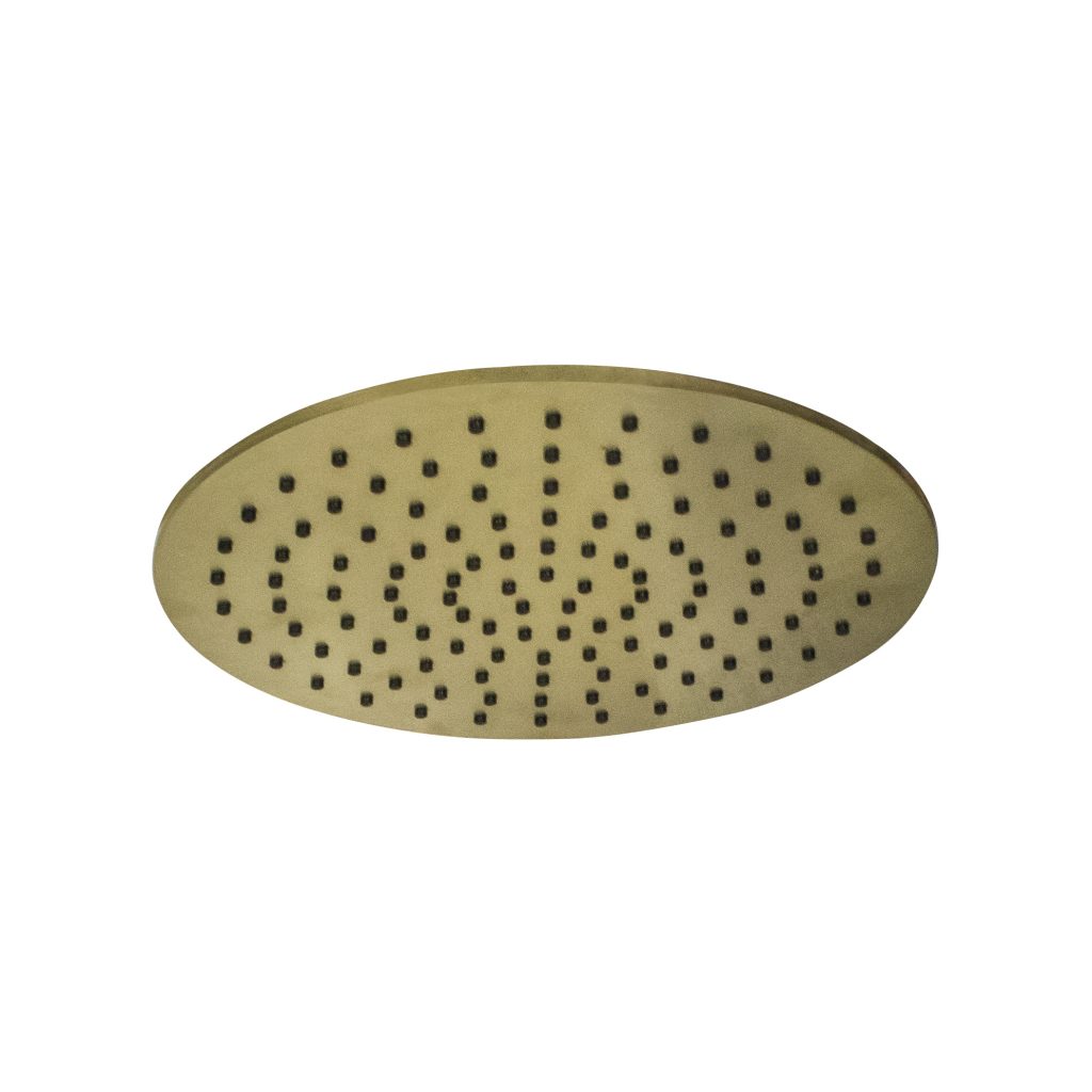BRUSHED BRASS ROUND SHOWER HEAD 300X41MM