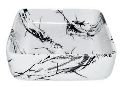 CERAMIC BASIN (WHITE MARBLE 390X390X13CM