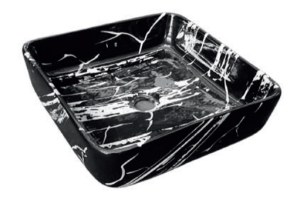 CERAMIC BASIN (BLACK MARBLE 390X390X13CM