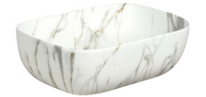 R/S BASIN TABLE TOP MARBLE -WHITE MATT