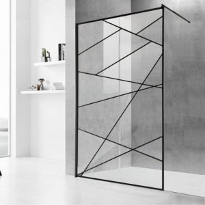 SHOWER DOOR WALK IN BLACK 1.2X2M SWL13