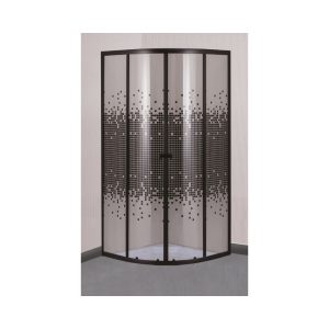 R/S SHOWER DOOR 900X900 ROUND BLACK DOTS
