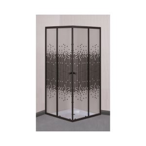 LIVORNO SHOWER DOOR SQ BLACK DOT FRAME 9