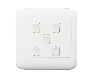 HELLO TODAY WALL SWITCH 4X4 5 LEVER WHITE