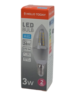 HELLO TODAY 3W CANDLE BULB MILKY E14