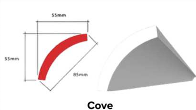 HP EPS CORNICE COVE 55X55X85MM 2M